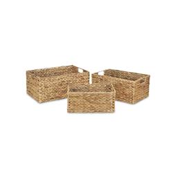 5466-3 Rectangular Water Hyacinth Basket - Set Of 3