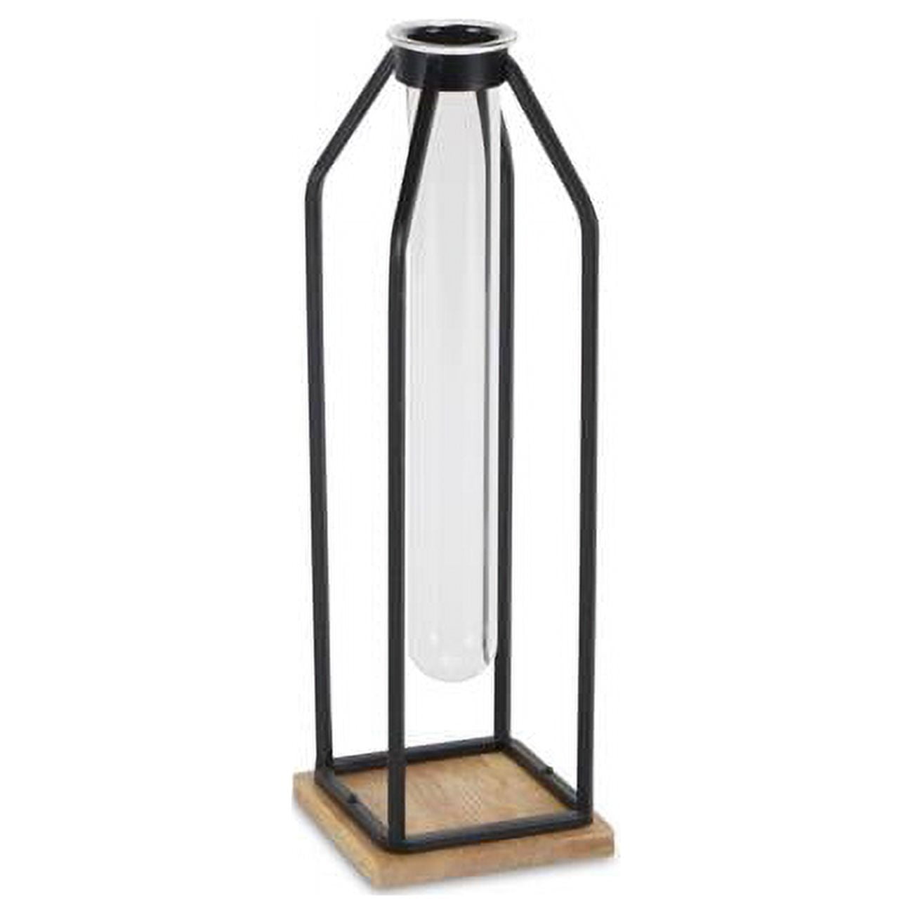 5483l-bk Tall Metal Stand With Glass Tube, Black