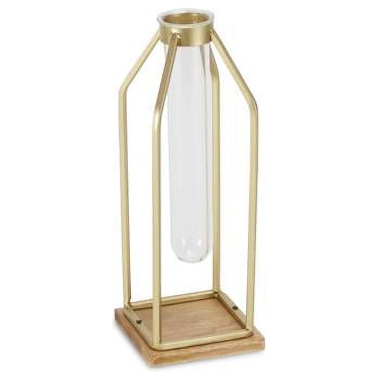5483s-gd Tall Metal Stand With Glass Tube, Gold