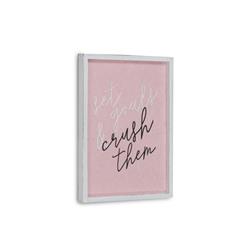 5502c Set Goals Wall Sign With Wood Frame, Pink & White