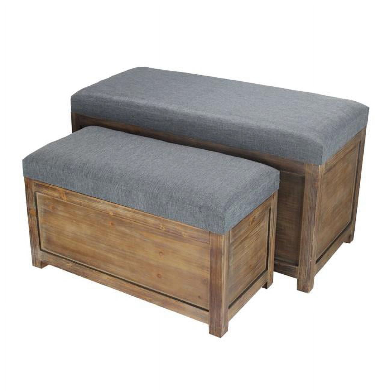 5159-2 Wooden Storage Bench - Set Of 2