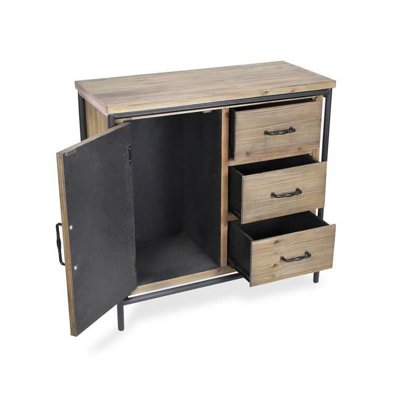 5528 Dark Wood 3 Drawer 1 Door Cabinet