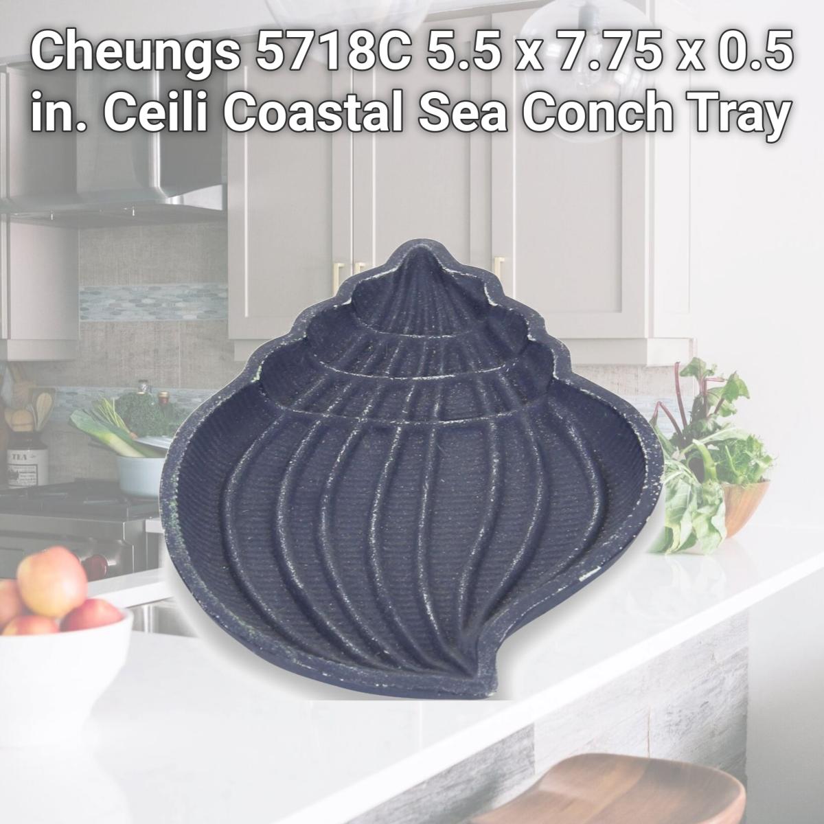 Picture of Cheungs 5718C 5.5 x 7.75 x 0.5 in. Ceili Coastal Sea Conch Tray