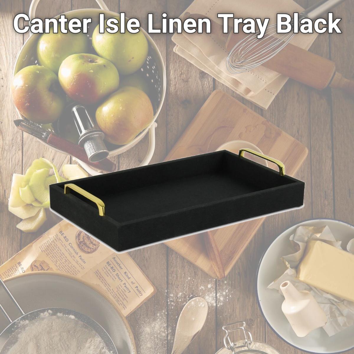 Picture of Cheungs 5730BK Canter Isle Linen Tray, Black
