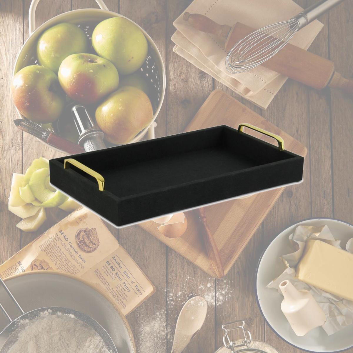 Picture of Cheungs 5730BK Canter Isle Linen Tray, Black