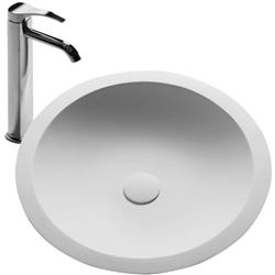 The Schreyer True Solid Surface Sink Vessel, White Matt - 4.13 In.