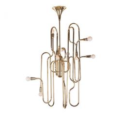 Lm35810pgold The Trombone Chandelier, Gold - 70.88 In.