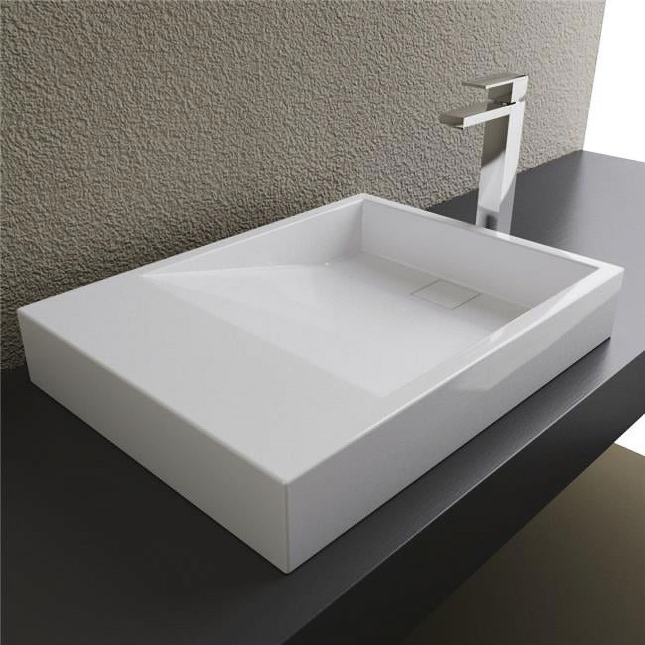 St-24184 Solid Surface Above Counter Sink, White