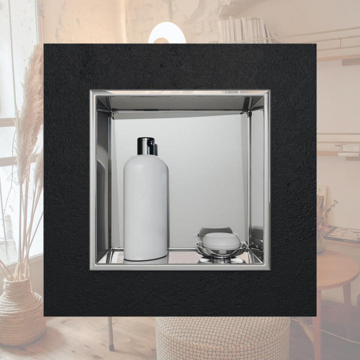 Picture of Cantrio Koncepts SN-1212P 12 x 12 x 3.25 in. Stainless Steel Shower Storage Niche & Shelf&#44; Polished Chrome
