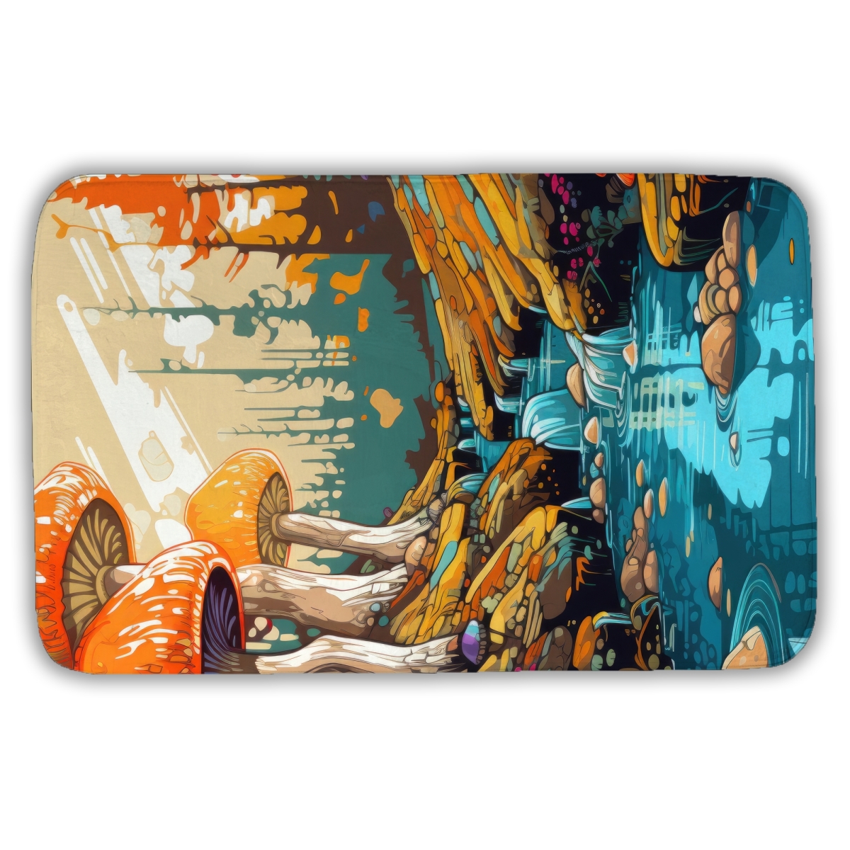 C1BM2134JCZG9C 21 x 34 in. Wisdom Inbound Blue Bath Mat - Stylish Home Decor Essential