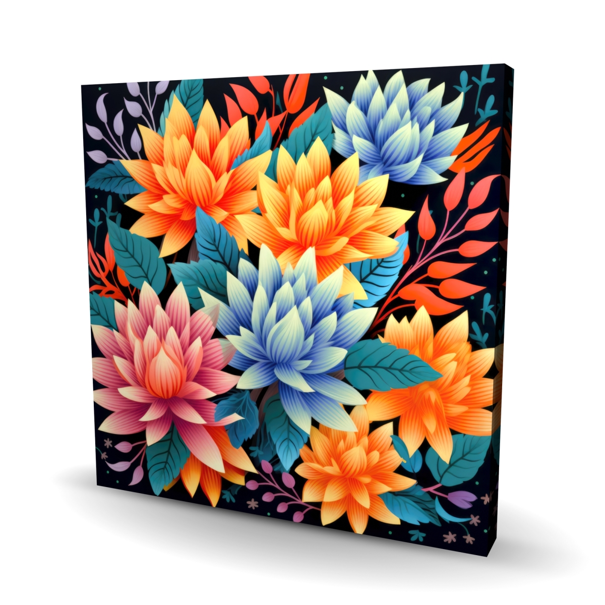 C1RC242431YO69 24 x 24 in. Color Bouquet - Blue Canvas Wall Art for Home Decor - Stylish