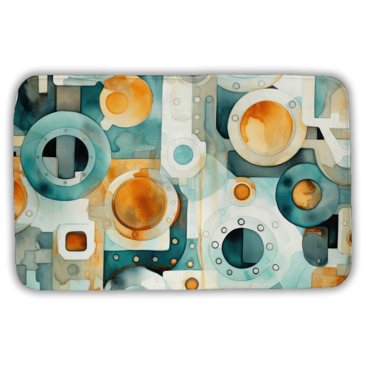 C1BM2134X60M4W 21 x 34 in. Decomposed Porthole Turquoise Bath Mat - Home Decor Essential