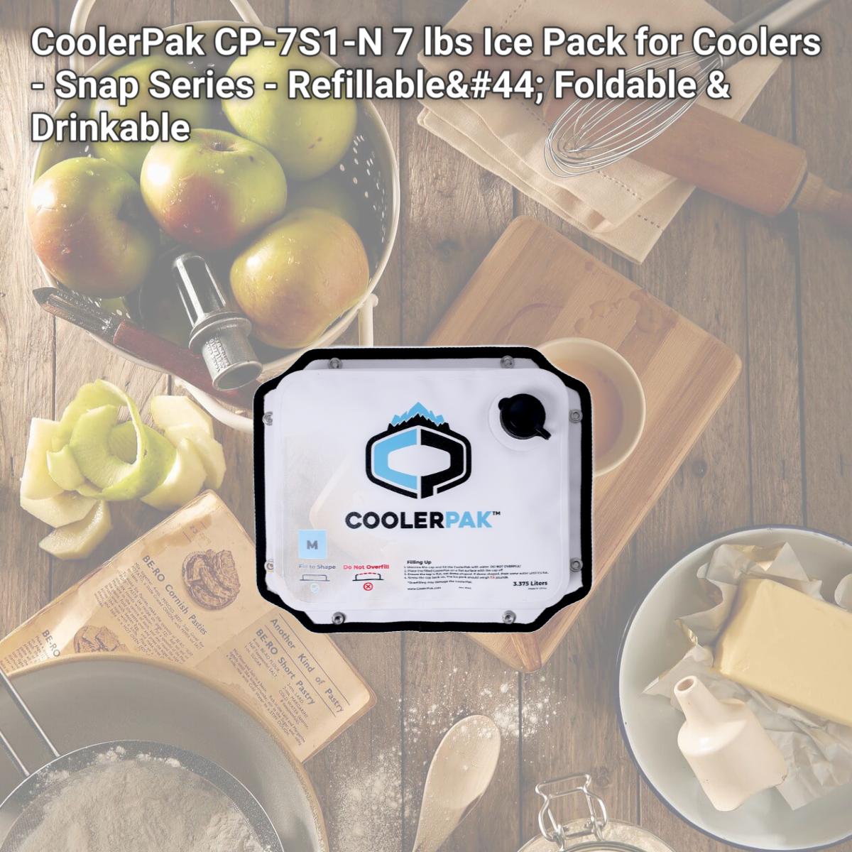 Picture of CoolerPak CP-7S1-N 7 lbs Ice Pack for Coolers - Snap Series - Refillable, Foldable & Drinkable
