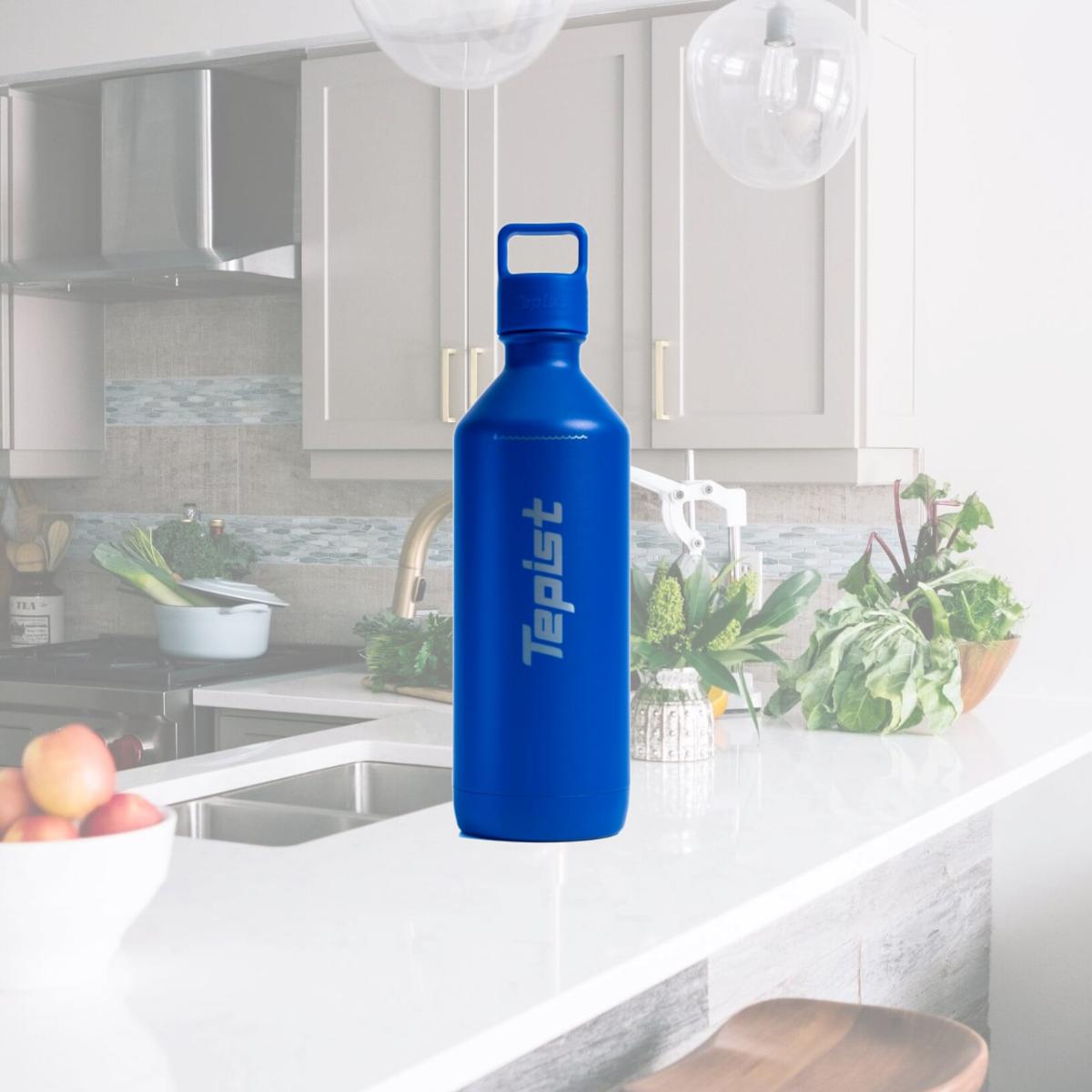 Picture of CoolerPak B-30V2BL Thirty0 30 oz Stainless Steel Reusable Bottle Compatible with SodaStream Machines - Double Walled & Vacuum Sealed - Blue
