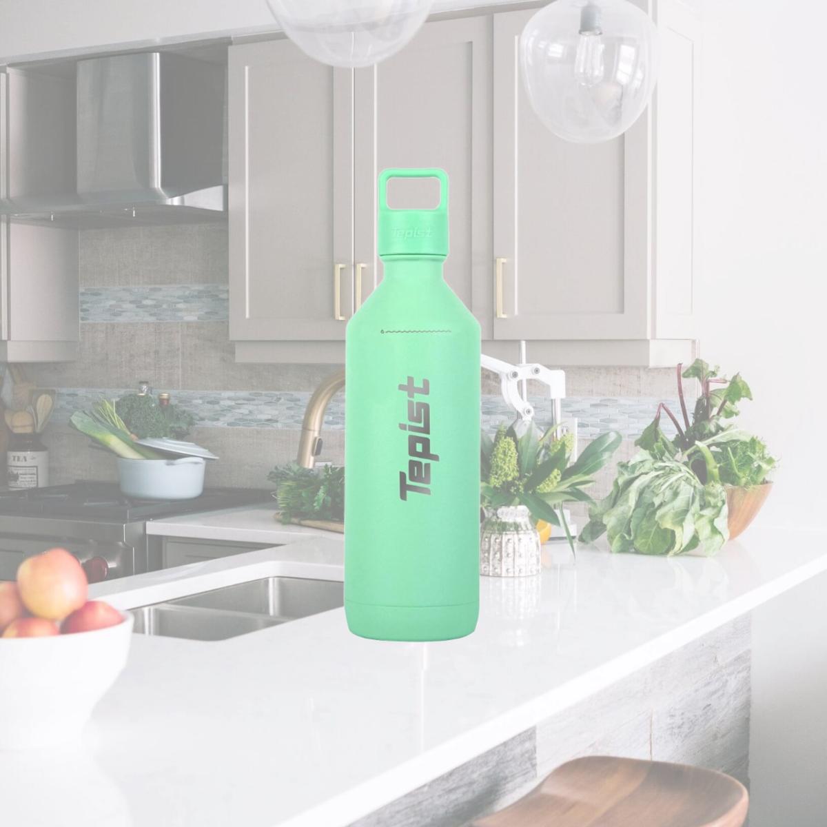 Picture of CoolerPak B-30V2T Thirty0 30 oz Stainless Steel Reusable Bottle Compatible with SodaStream Machines - Double Walled & Vacuum Sealed - Teal