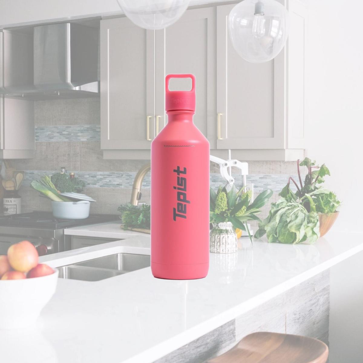 Picture of CoolerPak B-30V2C Thirty0 30 oz Stainless Steel Reusable Bottle Compatible with SodaStream Machines - Double Walled & Vacuum Sealed - Coral