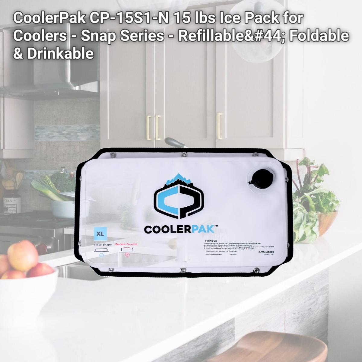 Picture of CoolerPak CP-15S1-N 15 lbs Ice Pack for Coolers - Snap Series - Refillable, Foldable & Drinkable
