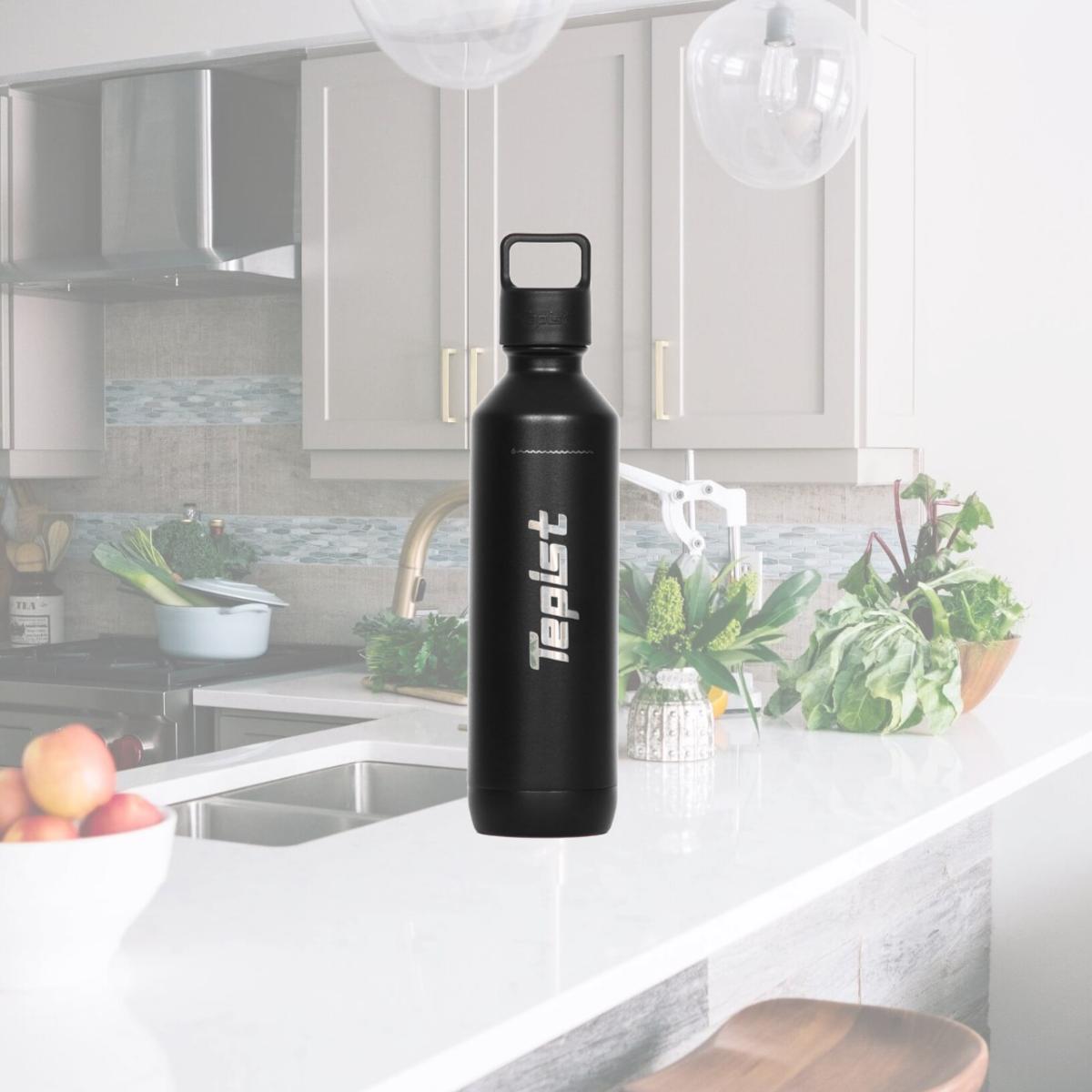 Picture of CoolerPak B-20V1B Twenty0 20 oz Stainless Steel Reusable Bottle Compatible with SodaStream Machines - Double Walled & Vacuum Sealed - Black