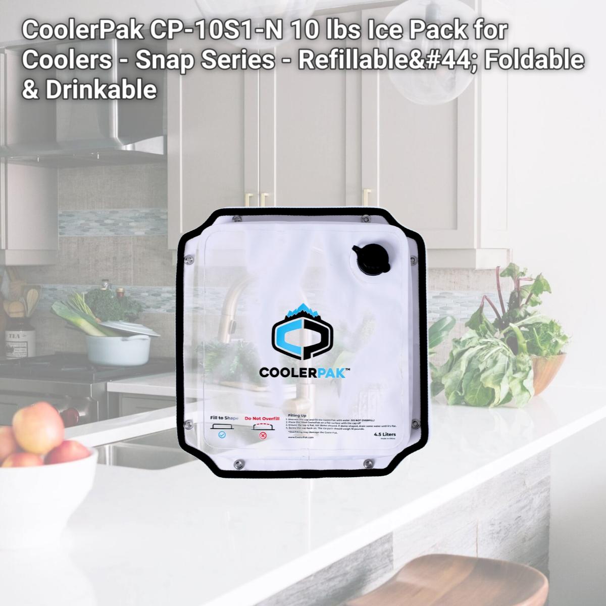 Picture of CoolerPak CP-10S1-N 10 lbs Ice Pack for Coolers - Snap Series - Refillable, Foldable & Drinkable