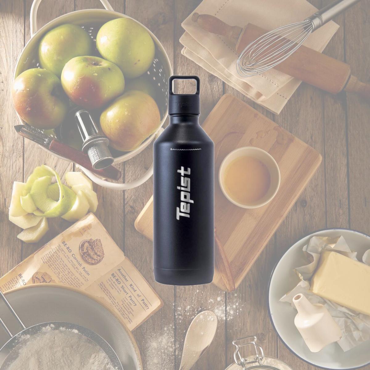Picture of CoolerPak B-30V2B Thirty0 30 oz Stainless Steel Reusable Bottle Compatible with SodaStream Machines - Double Walled & Vacuum Sealed - Black