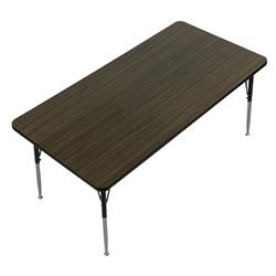 A2448-trp-51 1.25 In. High Pressure Top Trapezoid Activity Tables, Williamsburg Walnut - 24 X 48 In.