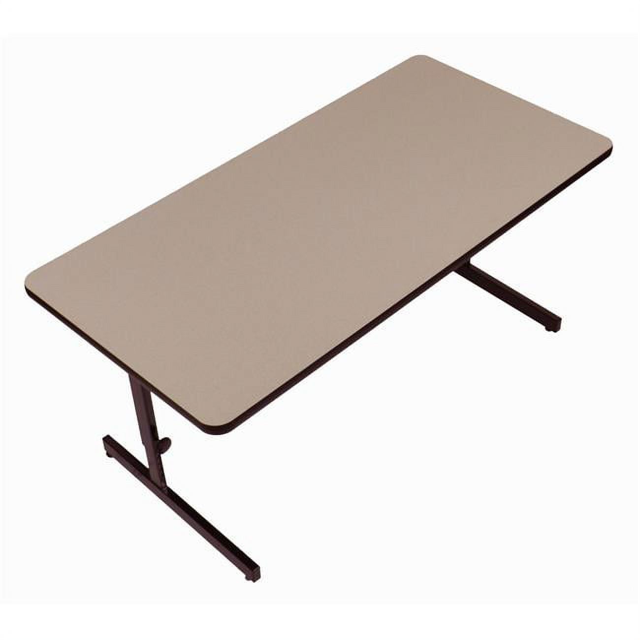 Csa3060tr-54 Adjustable Height 1.25 In. High Pressure Trapezoid Computer & Training Tables, Savannah Sand - 30 X 60 In.