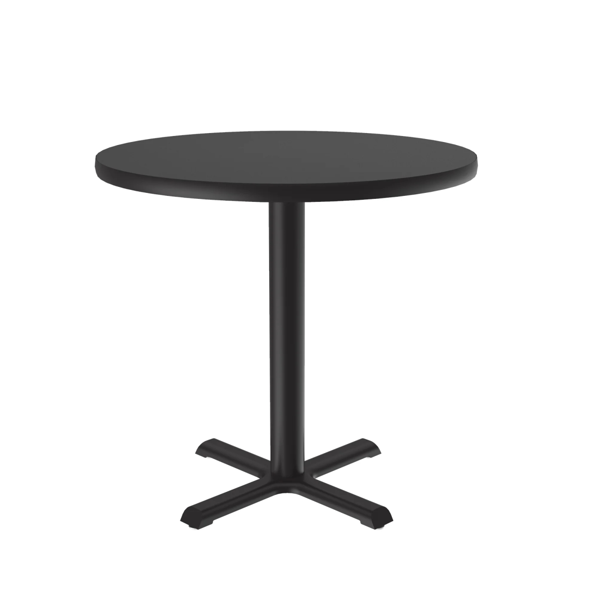 SXT48R-07-98-09 48 in. X-Base High Pressure Laminate Cafe & Breakroom Table with Stamped Steel Base - Black Granite - Round