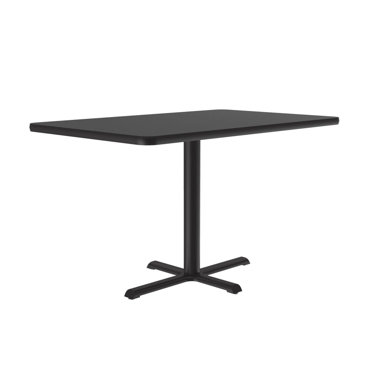 SCT3048-07-98-09 30 x 48 in. Cross Base High Pressure Laminate Cafe & Breakroom Table with Stamped Steel Base - Black Granite - Rectangle