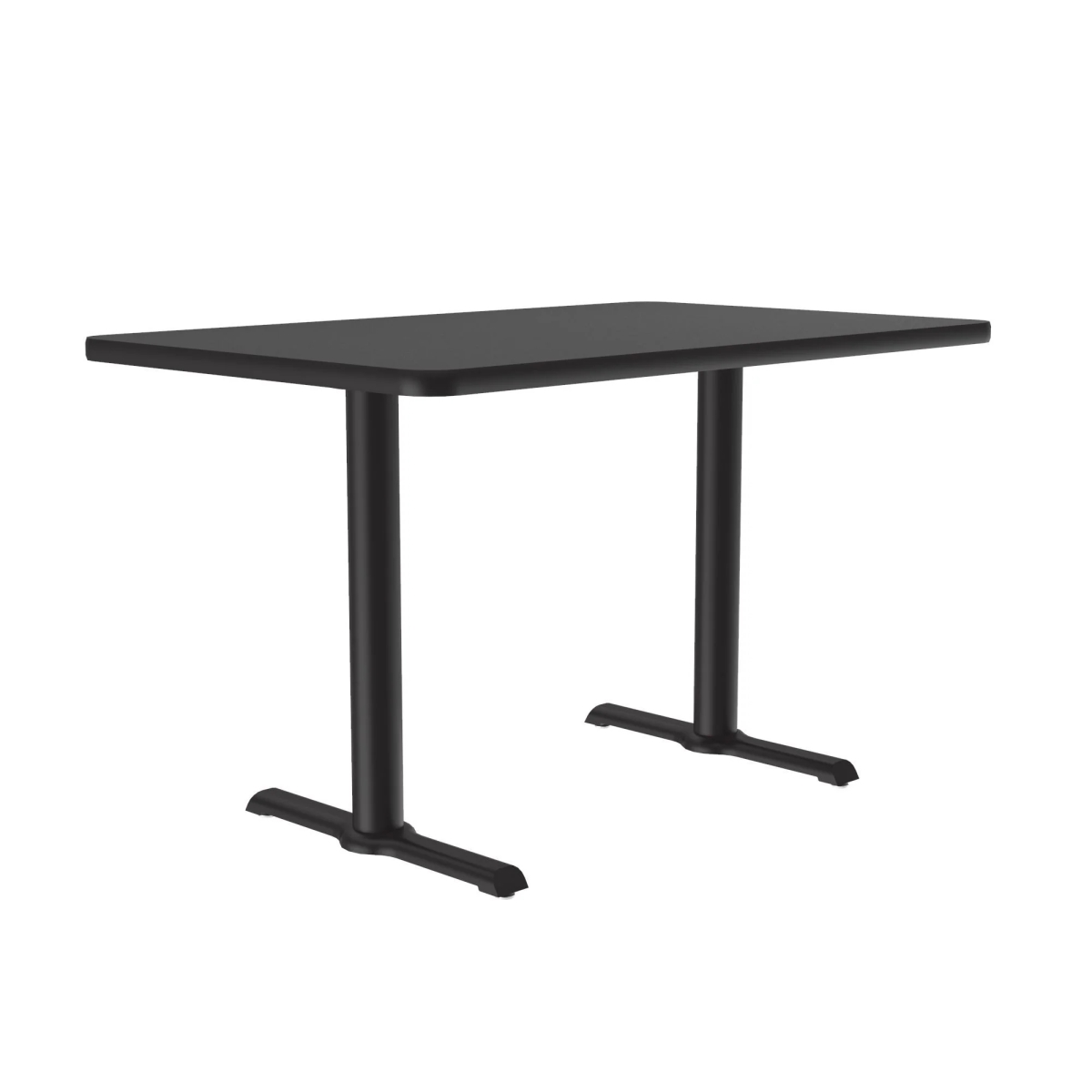 STT3060-07-98-09 30 x 60 in. T-Base High Pressure Laminate Cafe & Breakroom Table with Stamped Steel Base - Black Granite - Rectangle