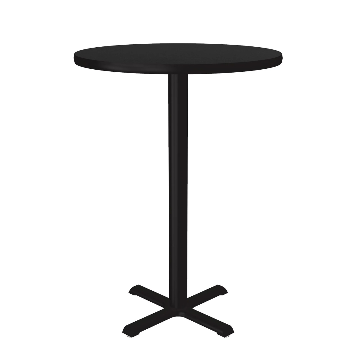SXB30R-07-98-09 30 in. X-Base High Pressure Laminate Cafe & Breakroom Table with Stamped Steel Base - Black Granite - Round