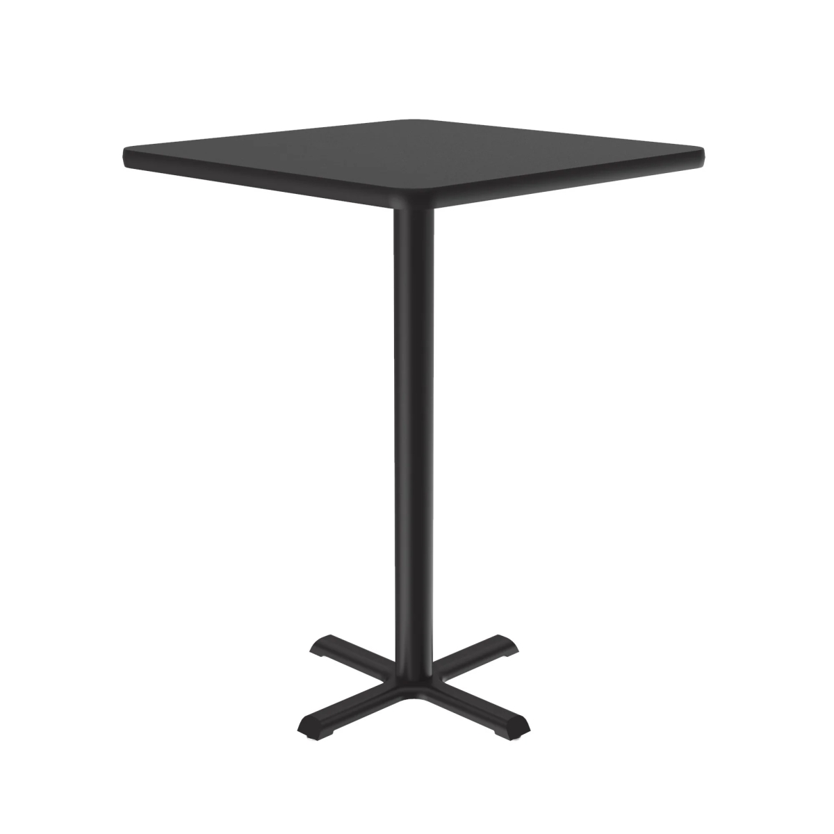 SXB30S-07-98-09 30 in. X-Base High Pressure Laminate Cafe & Breakroom Table with Stamped Steel Base - Black Granite - Square