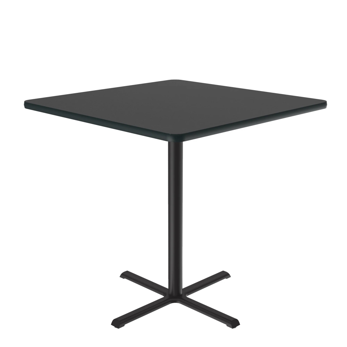 SXB36S-07-98-09 36 in. X-Base High Pressure Laminate Cafe & Breakroom Table with Stamped Steel Base - Black Granite - Square