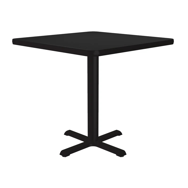 SXT30S-07-98-09 30 in. X-Base High Pressure Laminate Cafe & Breakroom Table with Stamped Steel Base - Black Granite - Square