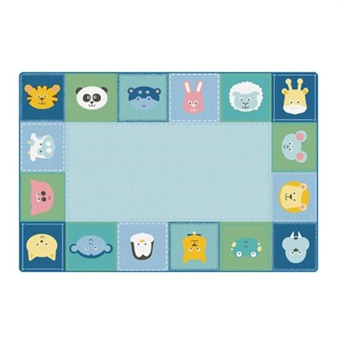 2556 6 X 9 Ft. Kidsoft Baby Animals Border Rug, Primary - Rectangle