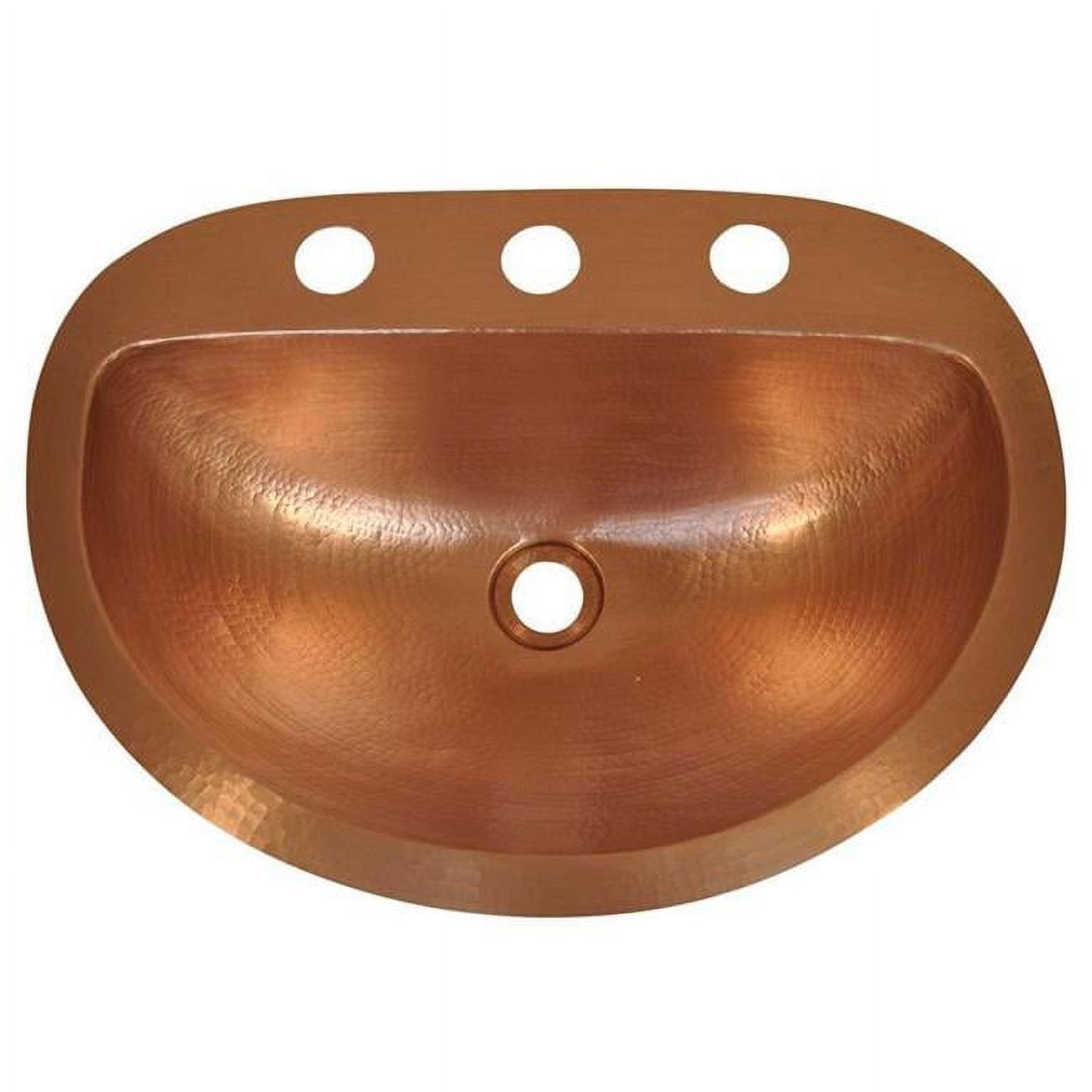 Cos-dg-19-br Copper Oval Vessel Sink, Bright - Durango Design - 6 X 17 X 19 In.