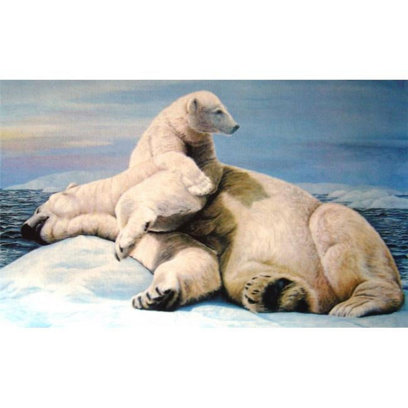 Awv075 Polar Bears Doormat Rug, Silver - 18 X 30 In.