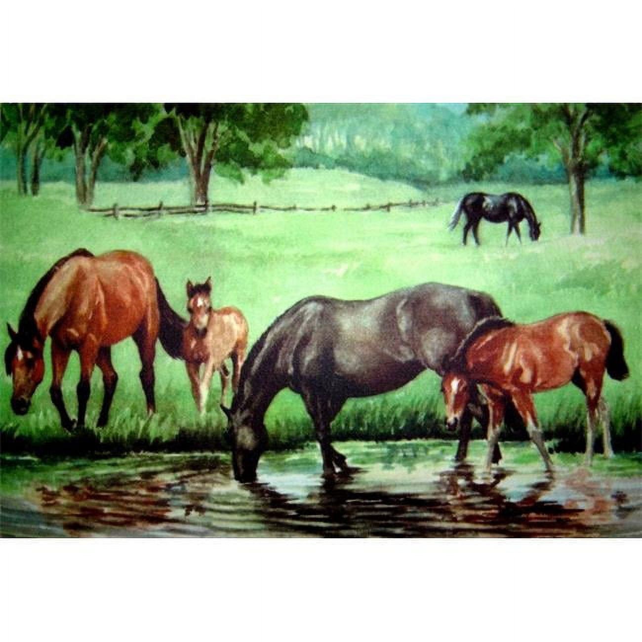 Awv065 Horse Pond Doormat Rug, Green - 18 X 30 In.