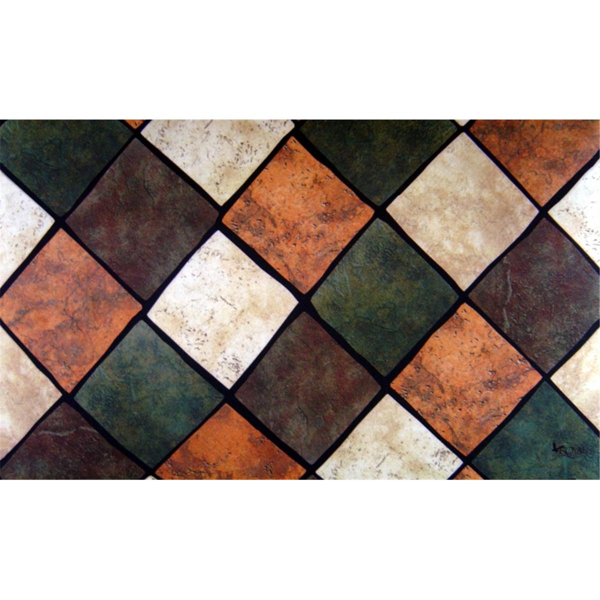Cpr034 Multi Tiles Doormat 18 X 30 In. Rug - Brown, Brown & Tan, Green