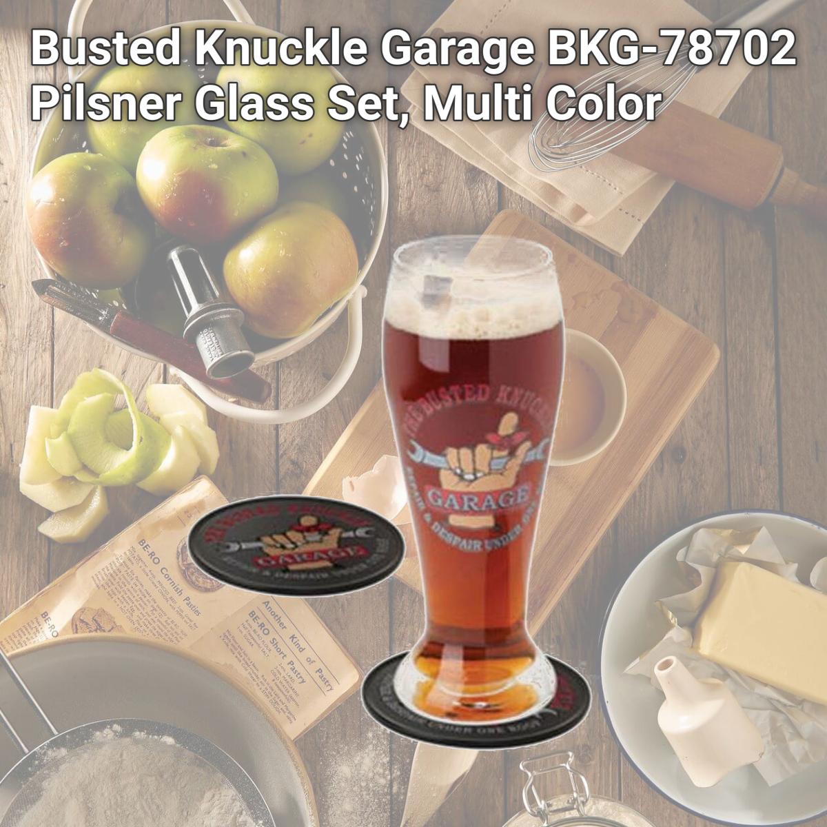 Picture of Busted Knuckle Garage BKG-78702 Pilsner Glass Set, Multi Color