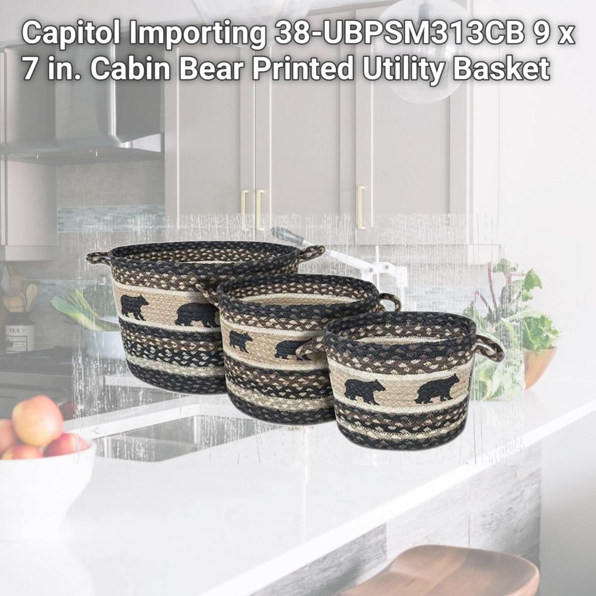 Picture of Capitol Importing 38-UBPSM313CB 9 x 7 in. Cabin Bear Printed Utility Basket