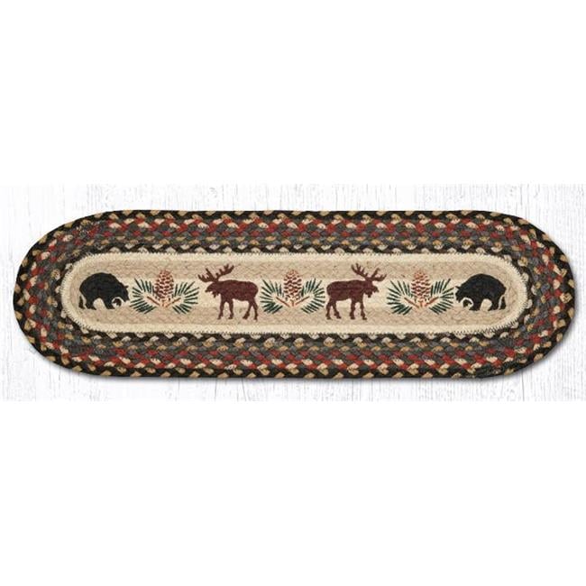 Capitol Importing 49-st043bm 27 X 8.25 In. Bear & Moose Printed Stair Tread Oval Rug