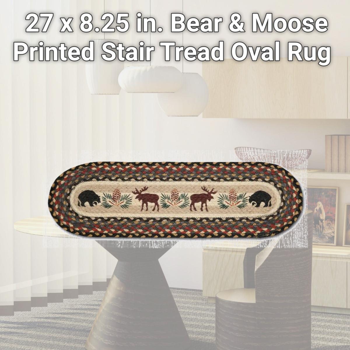 Picture of Capitol Importing 49-ST043BM 27 x 8.25 in. Bear & Moose Printed Stair Tread Oval Rug