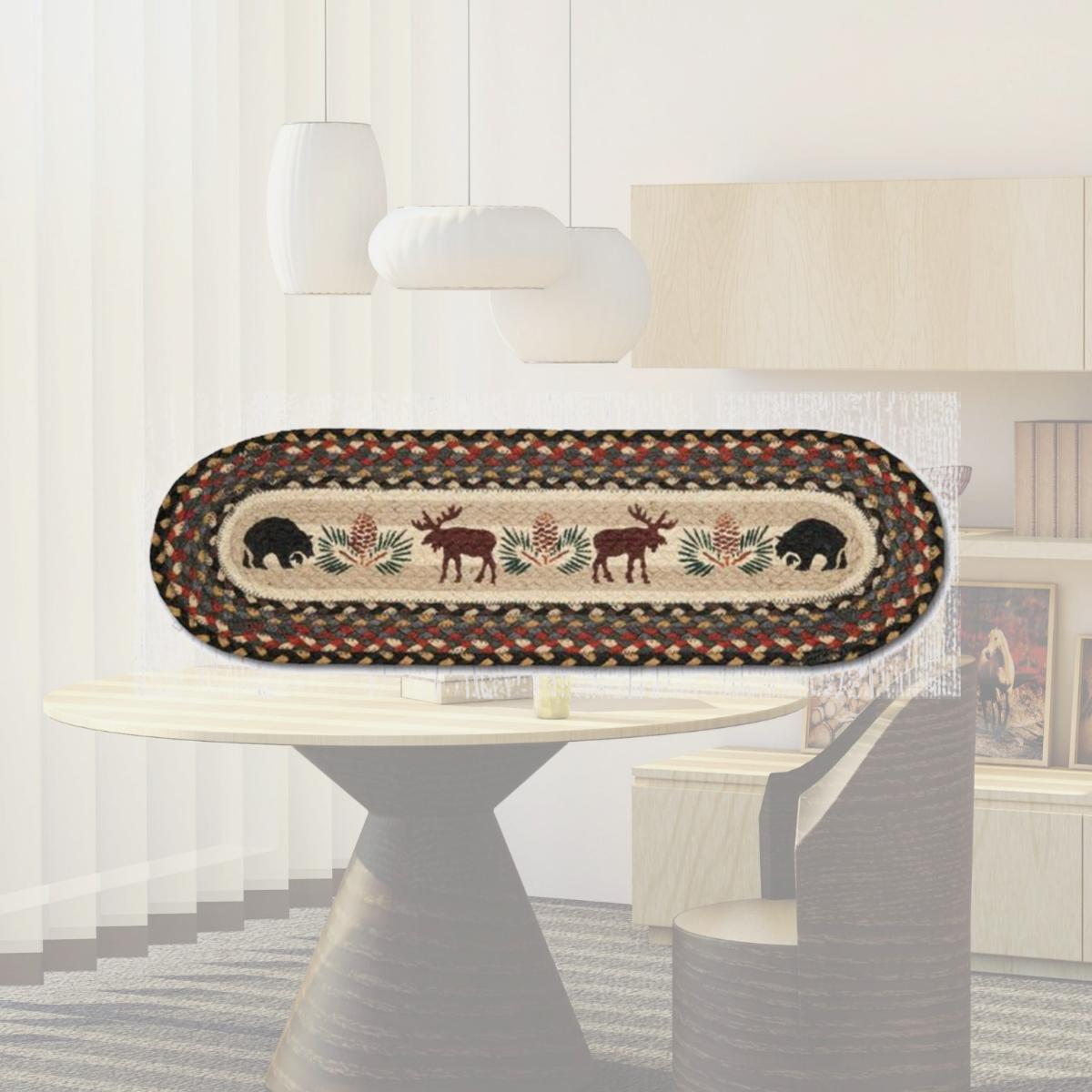 Picture of Capitol Importing 49-ST043BM 27 x 8.25 in. Bear & Moose Printed Stair Tread Oval Rug