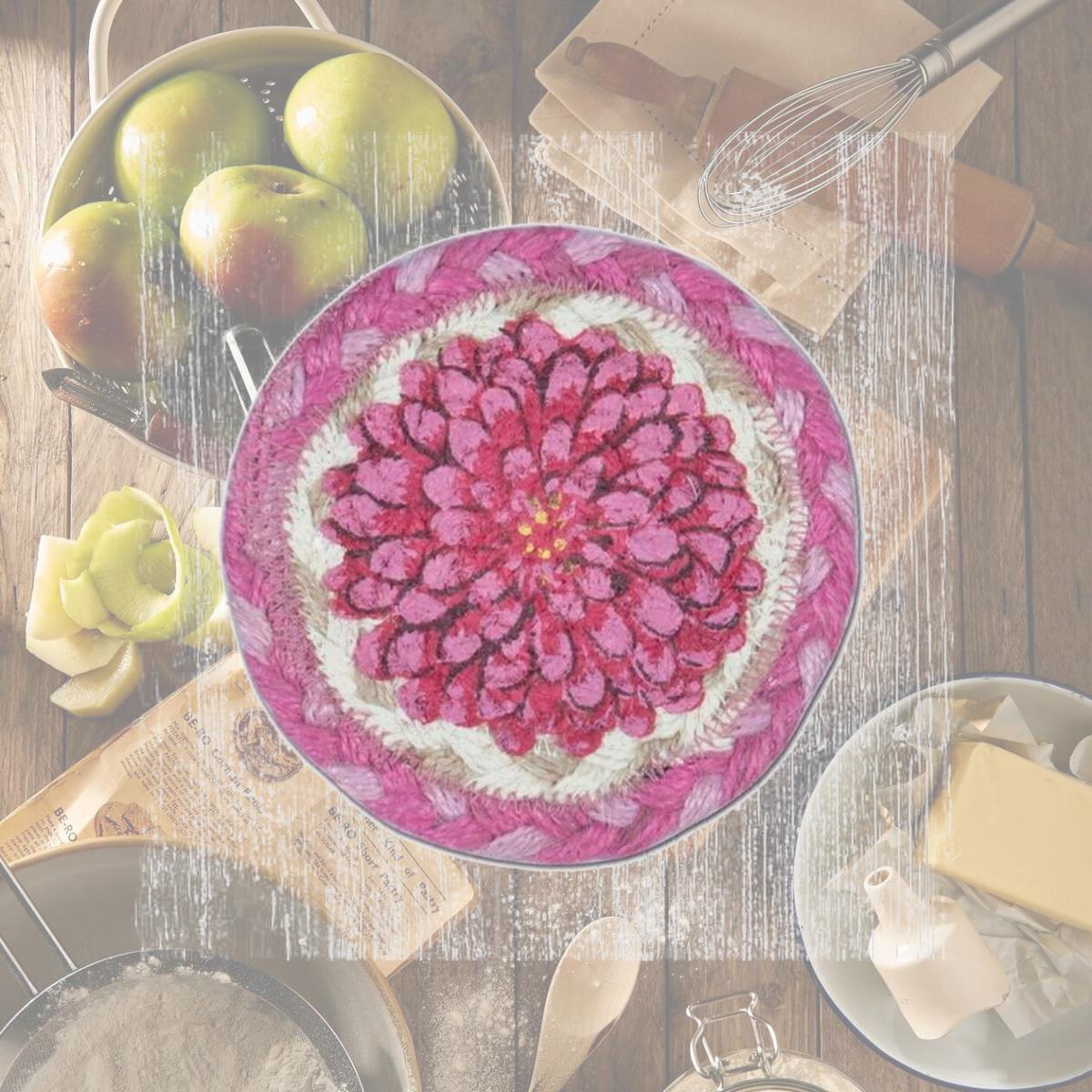 Picture of Capitol Importing 31-IC571BF 5 x 5 in. Jute Round Boho Flower Printed Coaster