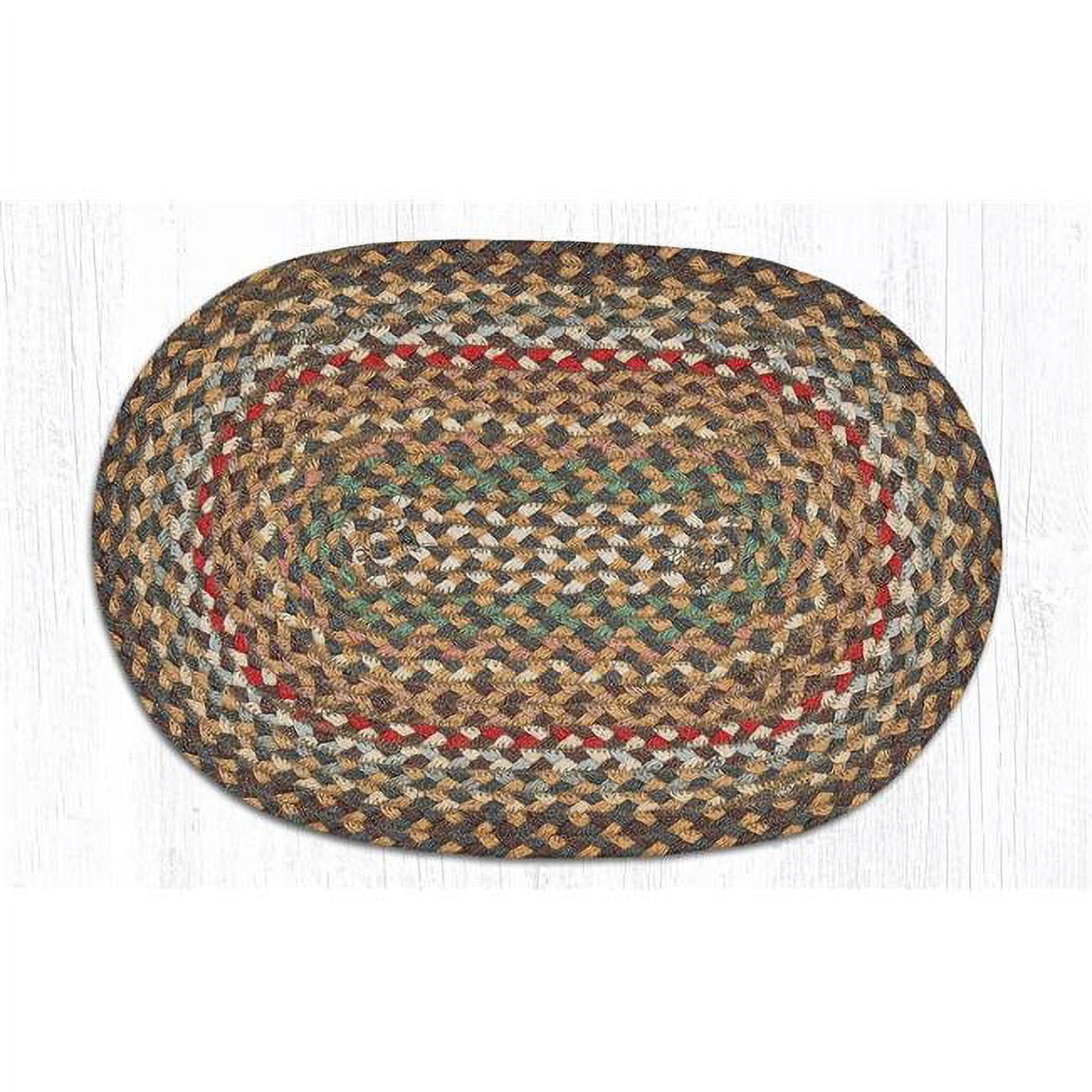 Capitol Importing 52-pm051 13 X 19 In. Jute Oval Placemat - Fir & Ivory