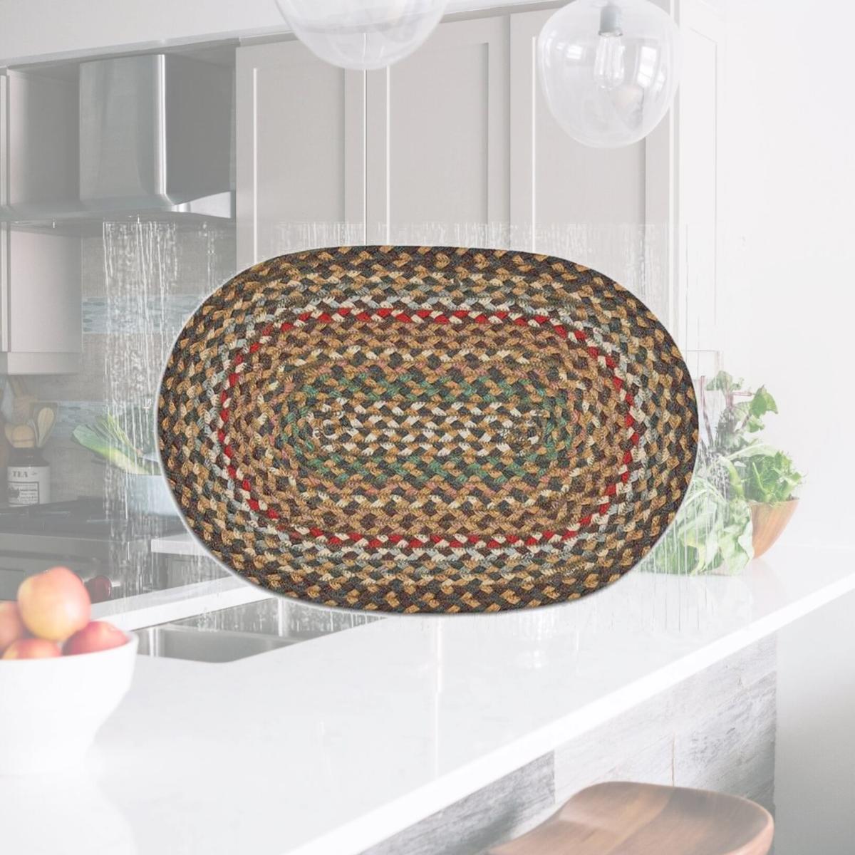 Picture of Capitol Importing 52-PM051 13 x 19 in. Jute Oval Placemat - Fir & Ivory