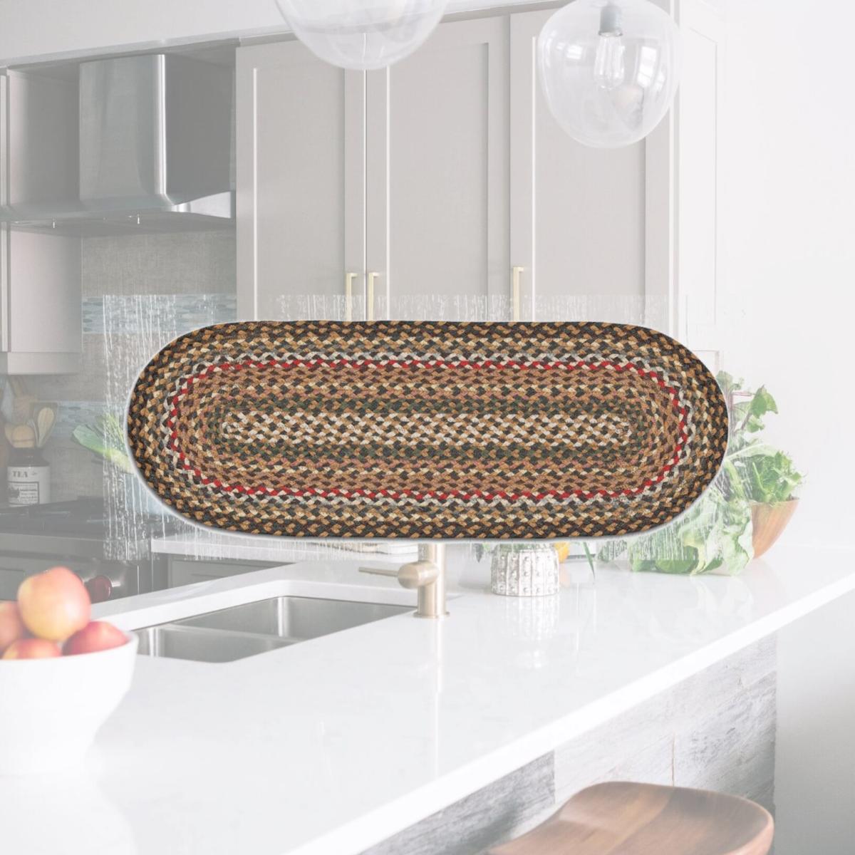 Picture of Capitol Importing 52-TR051 13 x 36 in. Jute Oval Table Runner - Fir & Ivory