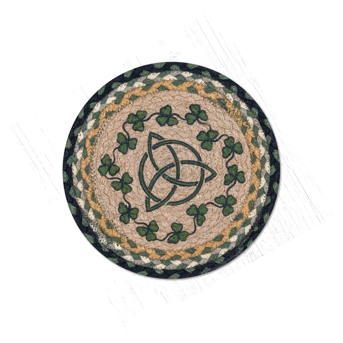 Picture of Capitol Importing 80-116IS 10 in. Jute Round Irish Shamrock Printed Trivet