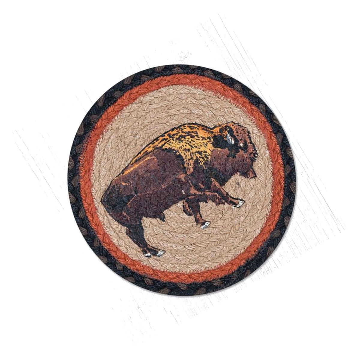 Picture of Capitol Importing 80-240B 10 in. Jute Round Buffalo Printed Trivet