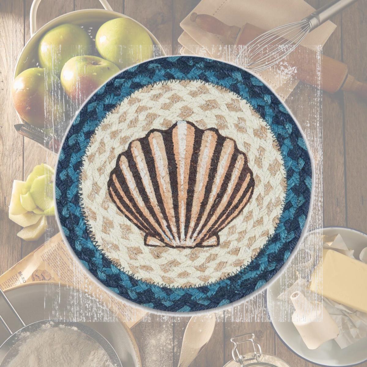 Picture of Capitol Importing 80-362S 10 in. Jute Round Scallop Printed Trivet
